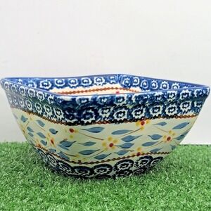 Temptations by Tara Cup Square 6 x3 Bowl Old World Royal Blue Floral - Microwave